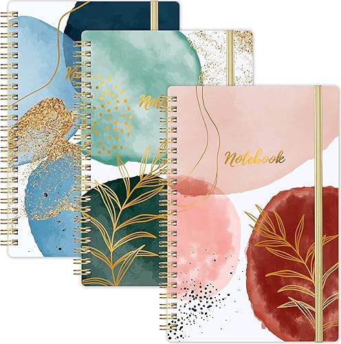 Cuaderno Paquete de 3 cuadernos con rayas A5, 8.3 x 6 pulgadas, cuaderno de diario con papel grueso, cuadernos clásicos con rayas universitarias
