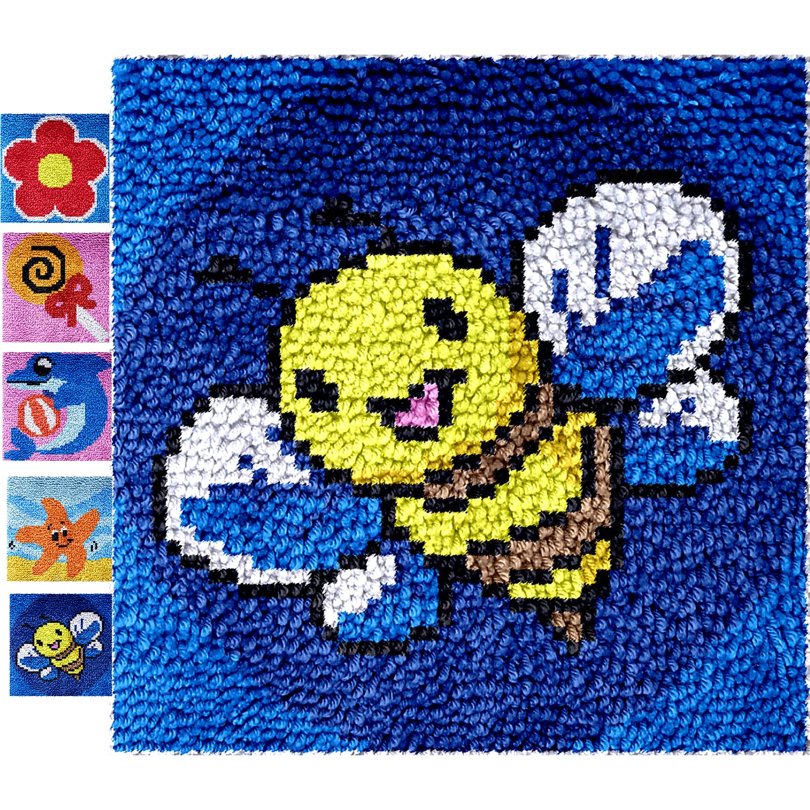 Puzamen Latch Hook Rugs Kits for Kids Adults Beginners, 12*12IN