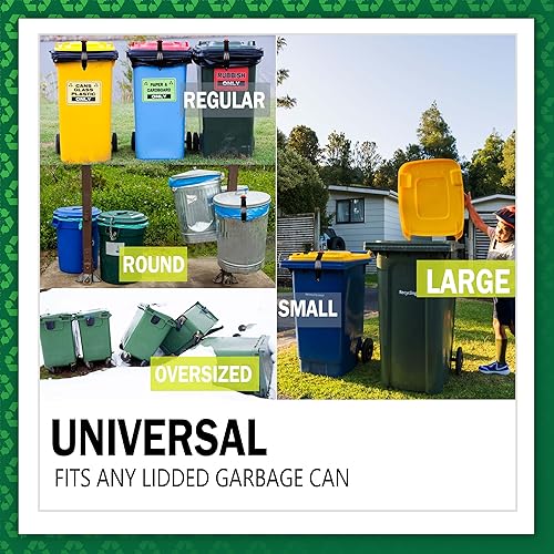 Miniatura 3 de Hixniky Cerraduras semiautomáticas para botes de basura para animales, cerradura de tapa de bote de basura, cerradura universal para botes de basura