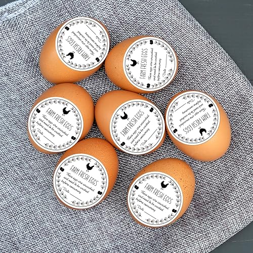 Miniatura 6 de AnyDesign 500 calcomanías de huevos frescos de granja de 2 pulgadas, calcomanías de embalaje para el mercado de agricultores, orejas de trigo,