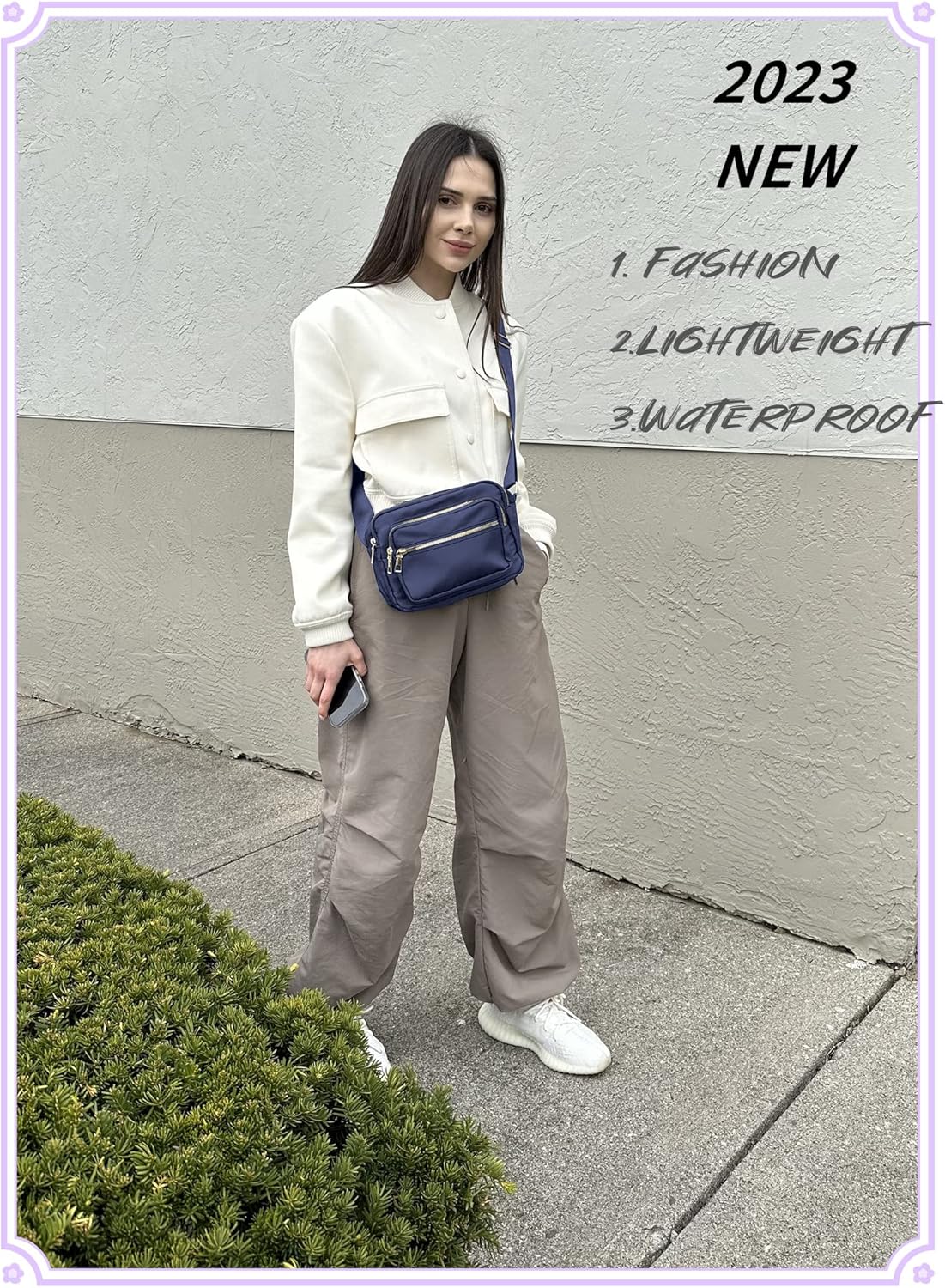 DIHKLCIO Nylon Crossbody Bags for Women Purses and Handbags Women's Casual Messenger Bag Waterproof Black Crossbody Purse - Image 7