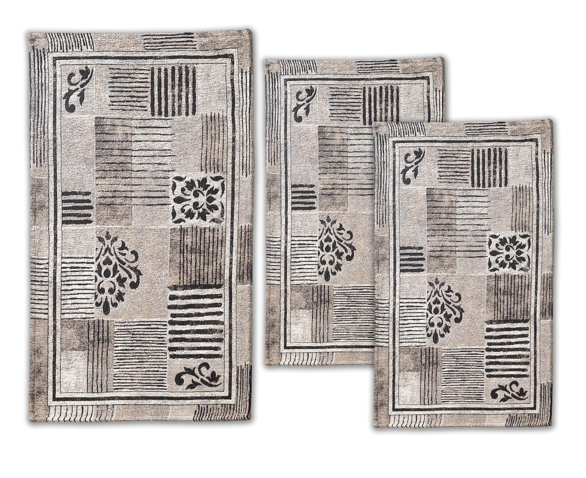 Confezioni Giuliana Tris - Alfombra para dormitorio, estilo moderno Luxor, color gris pardo, fabricado en Italia