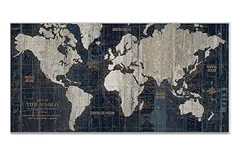 新品・未開封　bolt from the blue　World Maps Amazon.com: 'Old World Map Blue' Gallery-Wrapped Canvas Wall