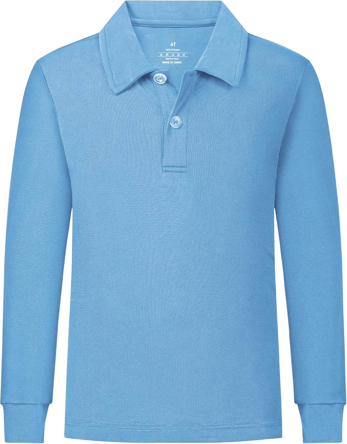 QBK 2T to Youth Boys' Long Sleeve School Uniform Pique Polo Toddler Kids Neon Collared Golf Shirt