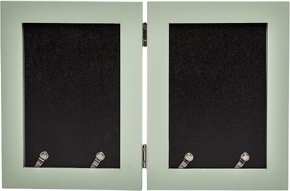 Hampton Frames PALOMA Hinged Double - 4x6 (10x15cm) Sage Green Picture Photo Frame Glass PAL301904S
