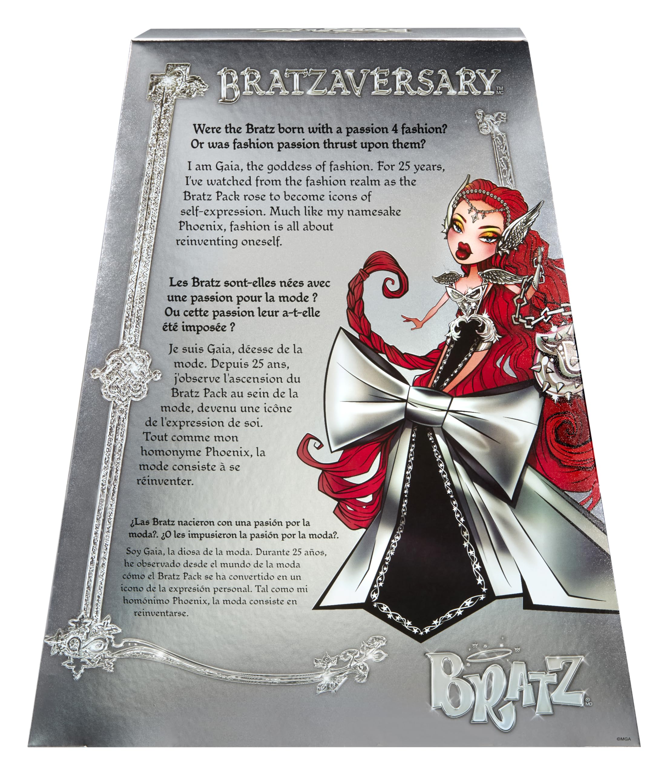 Bratz Bratzaversary Gaia lalka kolekcjonerska 25-lecia z ubrankiem akcesoriami opakowaniem ekspozycyjnym podstawką