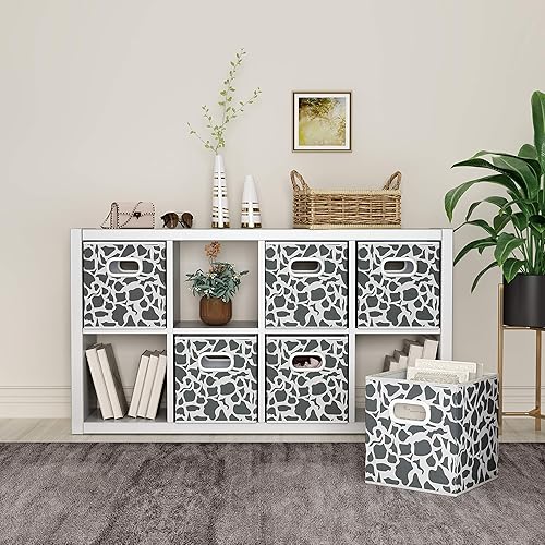 Miniatura 6 de MAX Houser Contenedores de almacenamiento de tela con asas de plástico dobles para el hogar, armario, dormitorio, cajones, organizadores, plegables