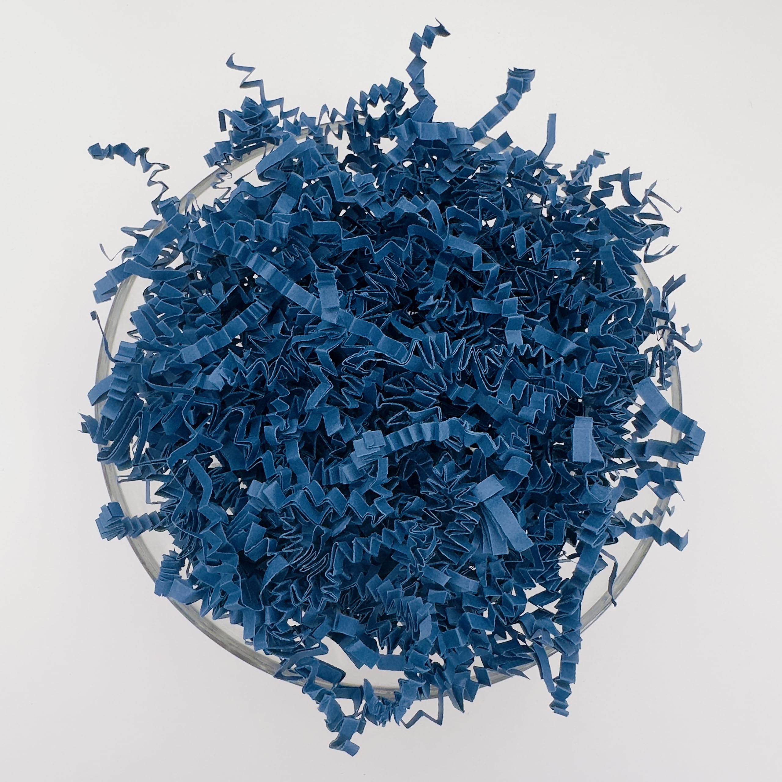 ShredAstic® SHREDDED PAPER ZIGZAG CRINKLE CUT / 3 metres curling ribbon Gift Packaging Baskets Hampers (500 grams, Dark Blue)
