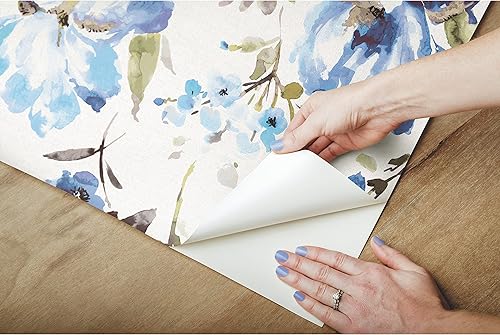 Miniatura 3 de RoomMates RMK12296PL Iris - Papel tapiz para despegar y pegar, azul, verde