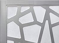 Vista 4 de Roundhill Furniture Giyano - Divisor de habitación con pantalla de 4 paneles, color plateado