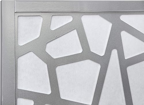 Miniatura 4 de Roundhill Furniture Giyano - Divisor de habitación con pantalla de 4 paneles, color plateado plateado,Negro