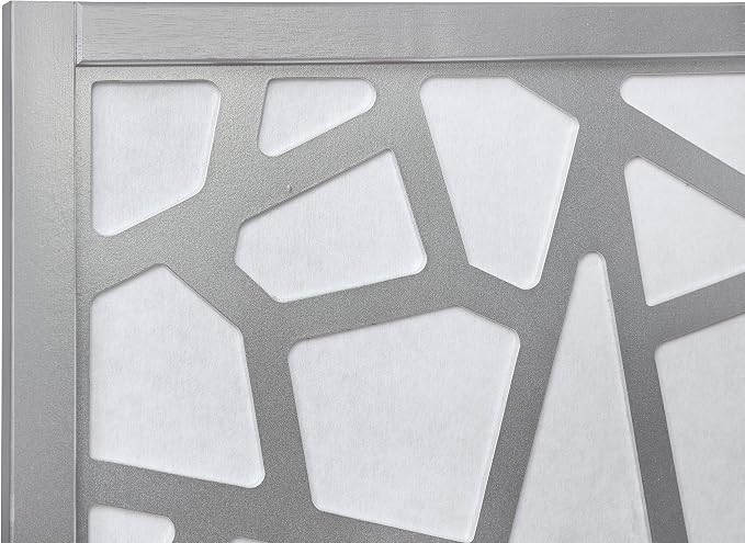 Divisor de ambiente Roundhill Furniture Giyano 4 paneles, pantalla blanca con marco plateado miniatura 5