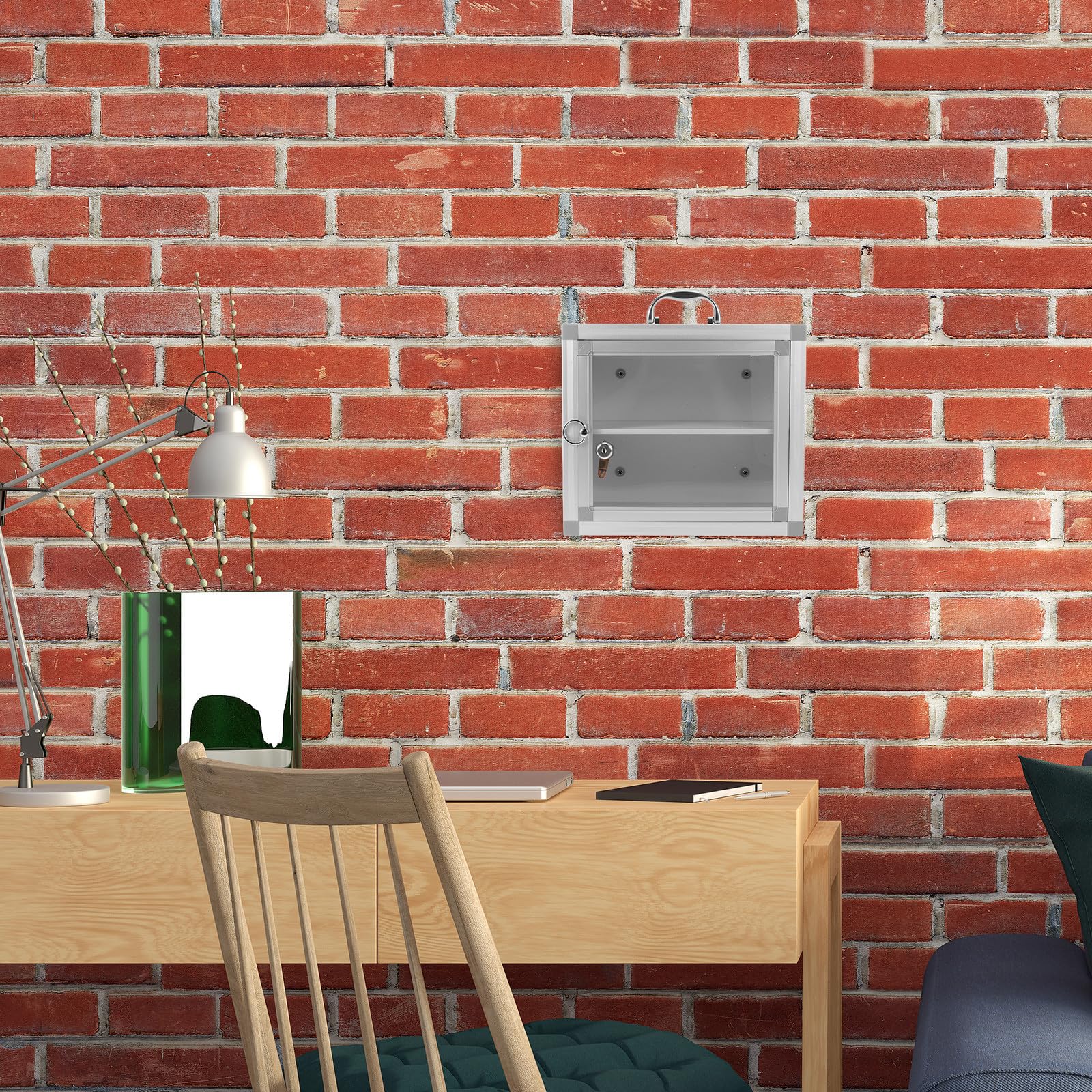 Armario Botiquín de Pared Compartimentos Integrados, Aleación y Acrílico, Protección para Medicamentos y Fácil Instalación para Baño Público