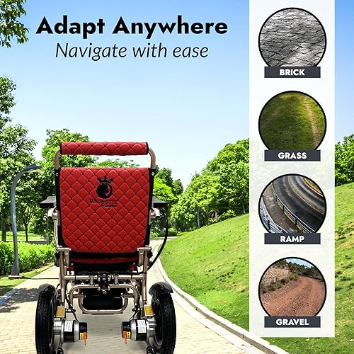 Vista 6 de Majestic - Sillas de ruedas eléctricas para adultos, capacidad de 330 libras, alcance de hasta 19 millas, con base en EE. UU., Silla de ruedas