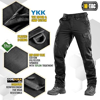 M-Tac Aggressor Gen II Flex Tactical Pants for Men, Ripstop Stretch Cargo Pants with Reinforced Knees and Multiple Pockets