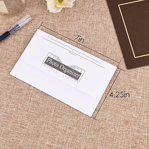 Miniatura 4 de Lineco, Sobres para archivos de fotos de 4 x 6 pulgadas, organizador de fotos sin ácidos, colección de fotografías de archivo blanco para postales,