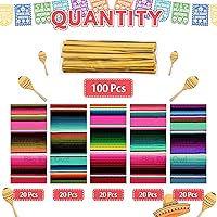 Vista 2 de Big Eye Owl 100 bolsas de dulces de celofán mexicano a rayas, sarapes, envoltura de golosinas, bolsa de regalo, regalo de Cinco de Mayo, recuerdos