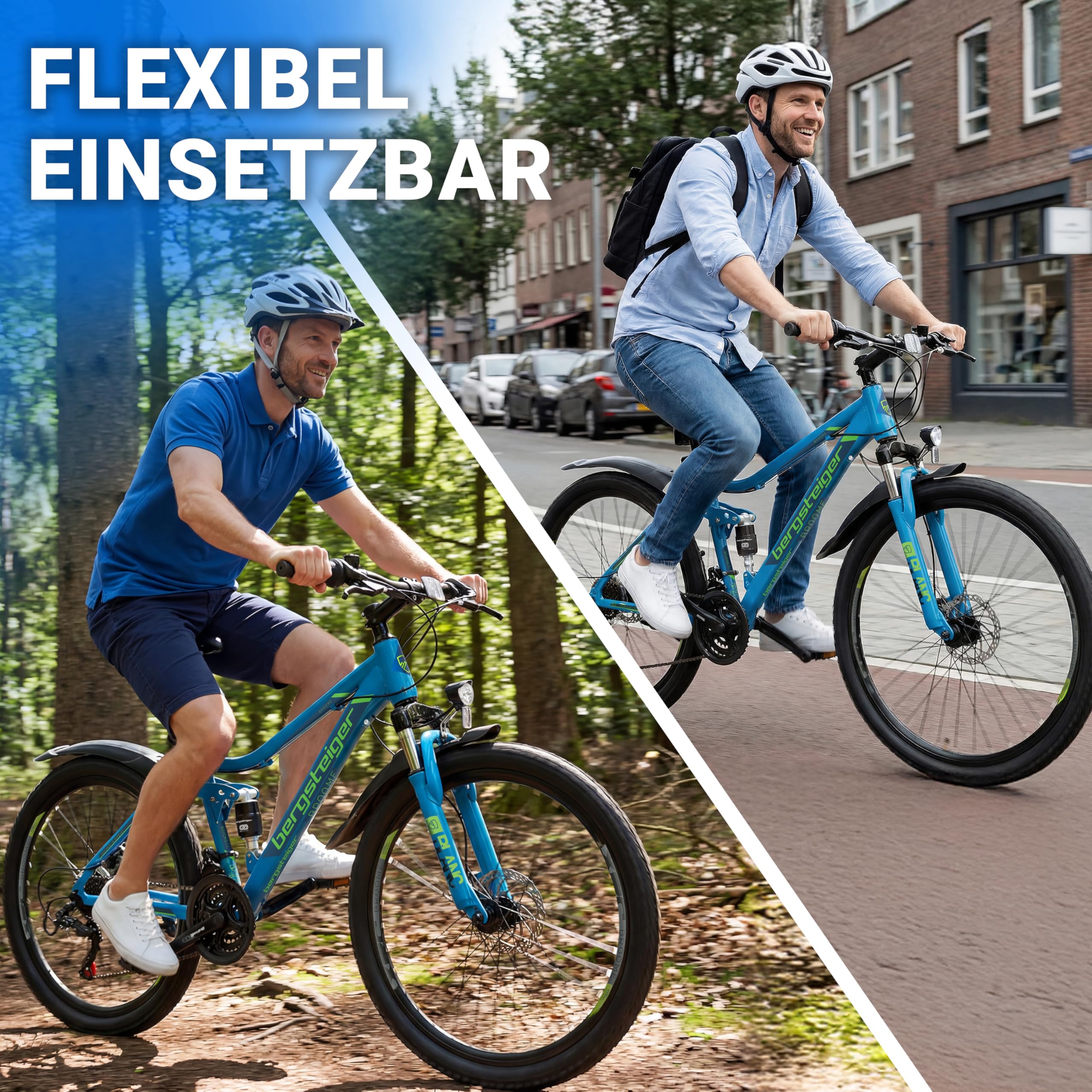 Bergsteiger Broome 24, 26 Zoll Kinderfahrrad, 21 Gang-Schaltung, StVZO, Mountainbike mit Vollfederung, Scheibenbremsen & Dynamo-Licht, geeignet für 8, 9, 10, 11, 12, 13 Jahre, Jungen & Mädchen