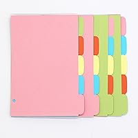 Vista 6 de Juego de 12 divisores A5 de 6 agujeros, duraderos, coloridos, hojas sueltas, separadores de índices con carpetas transparentes