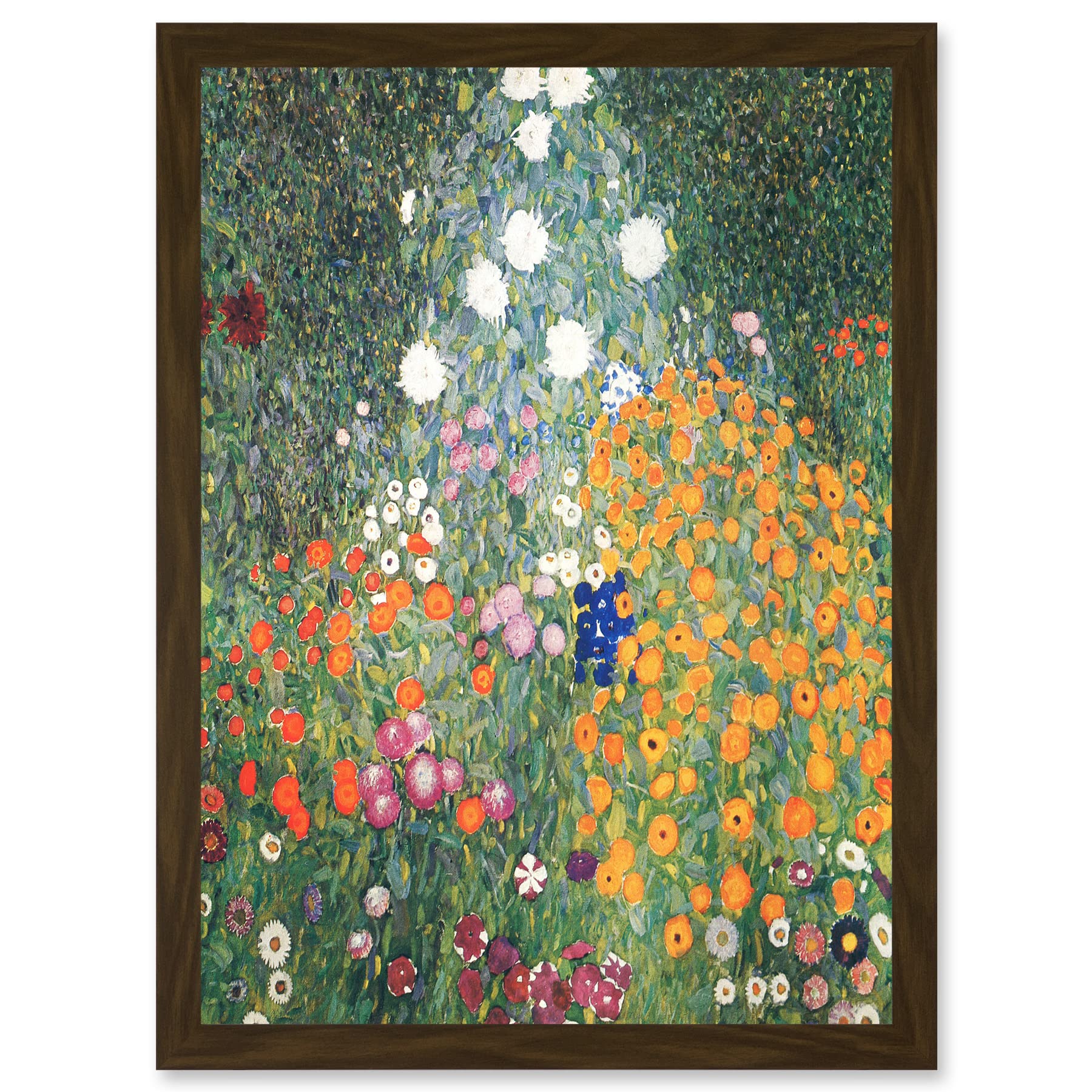 Artery8 Gustav Klimt Flower Garden 1907 Art Nouveau Floral Home Painting A4 Artwork Framed Wall Art Print