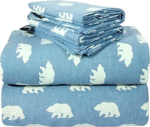 Miniatura 9 de LAMANNI CVC - Juego de sábanas de franela suave, cálido, absorbe la humedad, juego de cama (tamaño individual, cuadros azules)