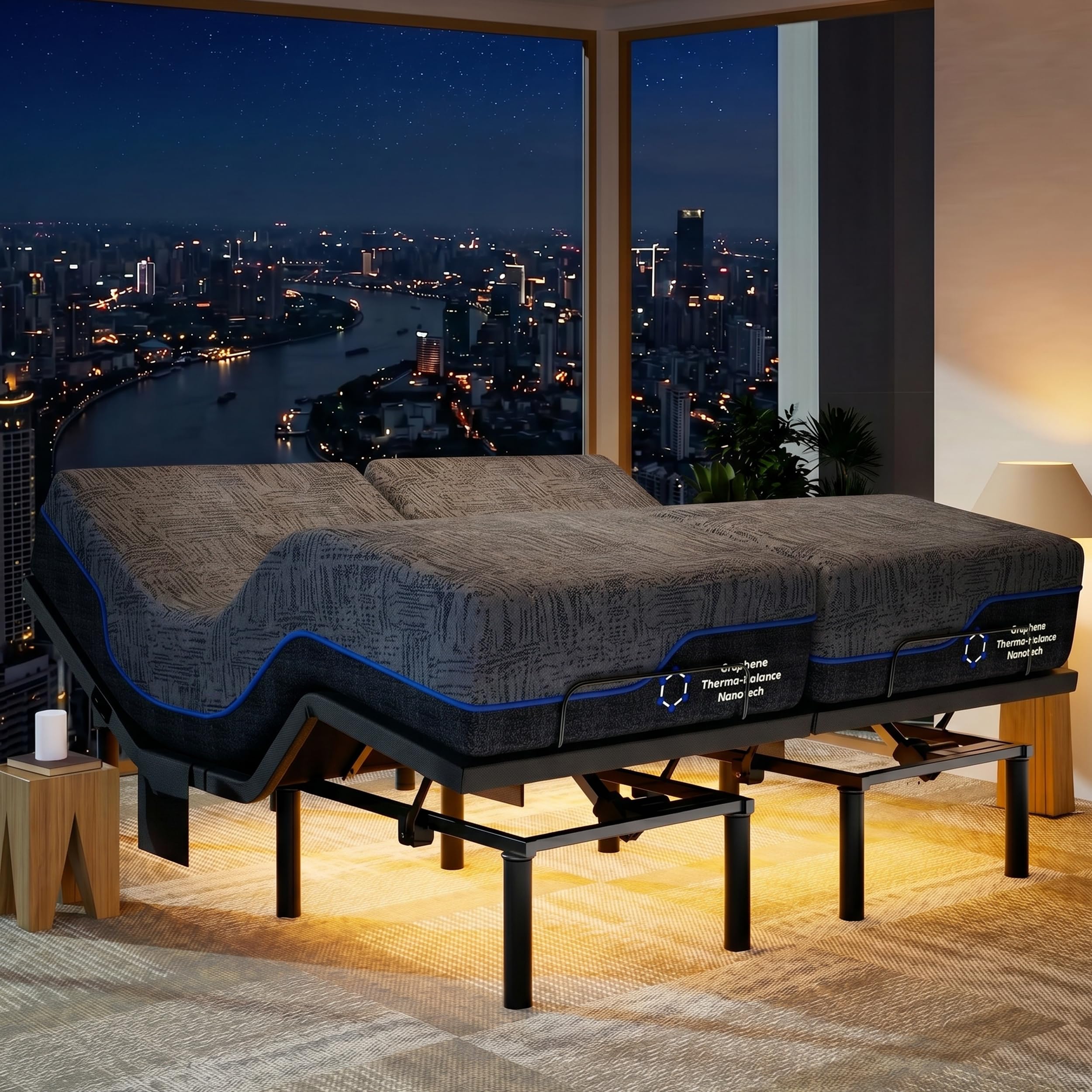 Marsail NS0 Adjustable Base with 14' Cooling Gel Memory Foam Mattress