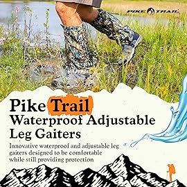 Pike Trail Adjustable Leg Gaiters - Lightweight, Waterproof - Leg Guards for Men & Women - Hiking Essentials Ideal for Hunting, Trekking & Fishing - Lavender Escape - 1 Pair