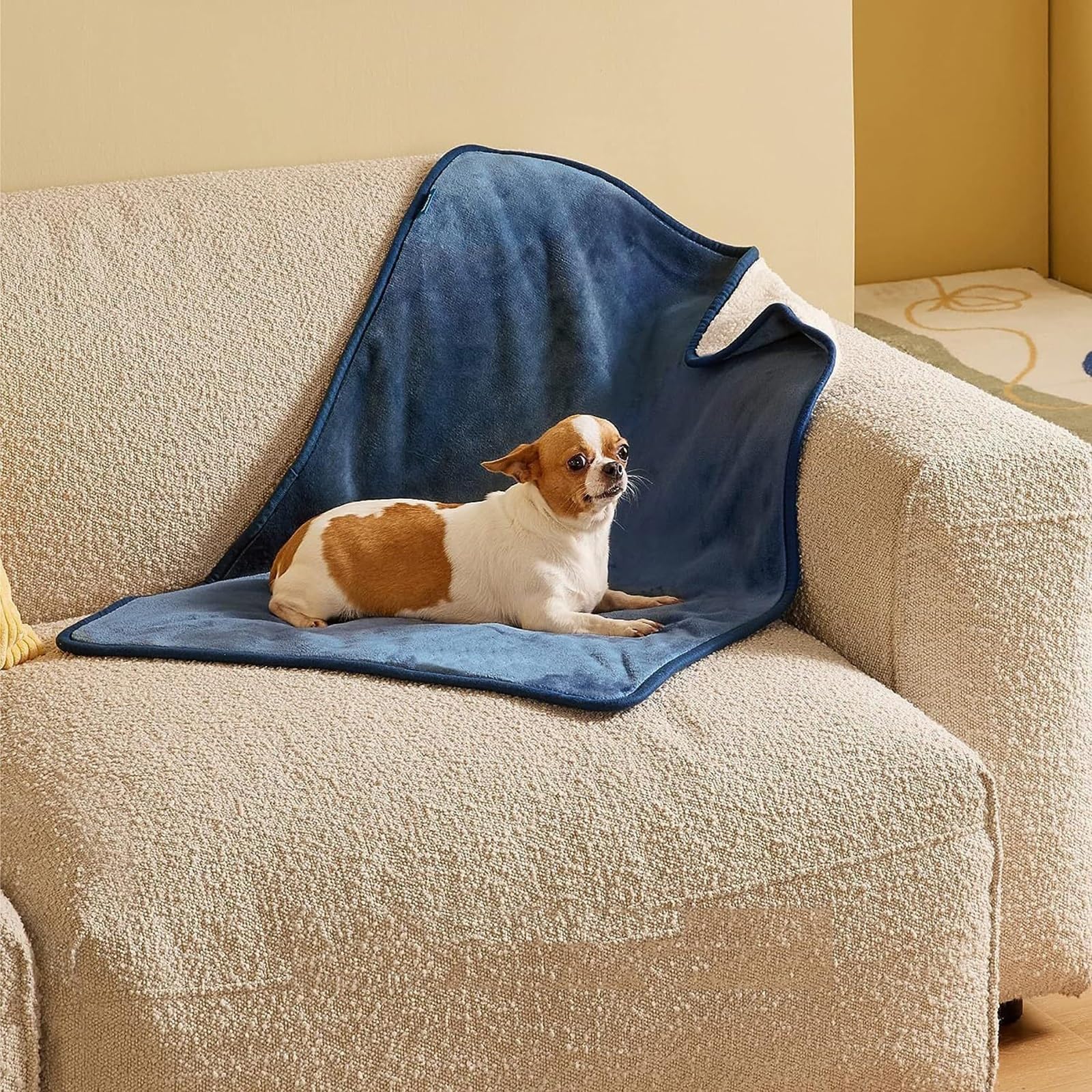 Couverture pour Chien Réversible Chien Hydrofuge Protection pour Canapé Lavable en Machine pour Chiens Et Chats (Color : Blauw, Size : L 100 * 160CM/39 * 63IN)