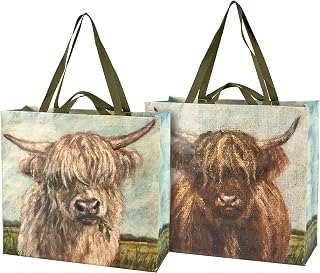 Primitives by Kathy Highland Cows Shopping Tote