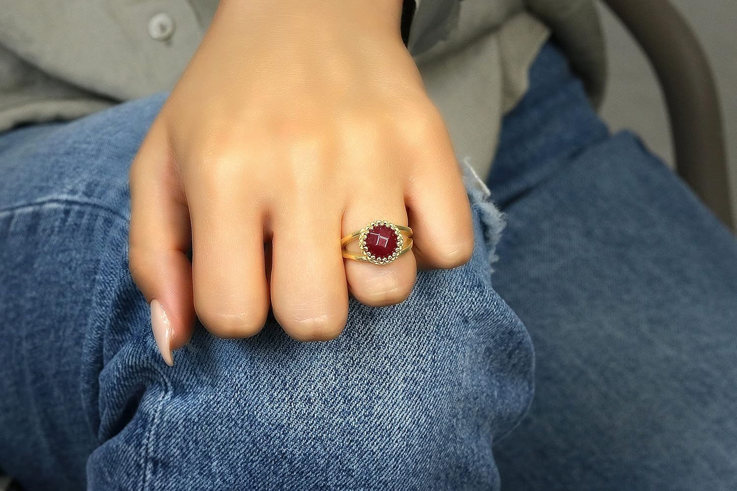 Jade Ring - Intricate Custom Red Stone Ring - Artisan Rose Gold Rings for Women - Unique Fashion, Engagement, Wedding, Statement, Promise Ring for Her