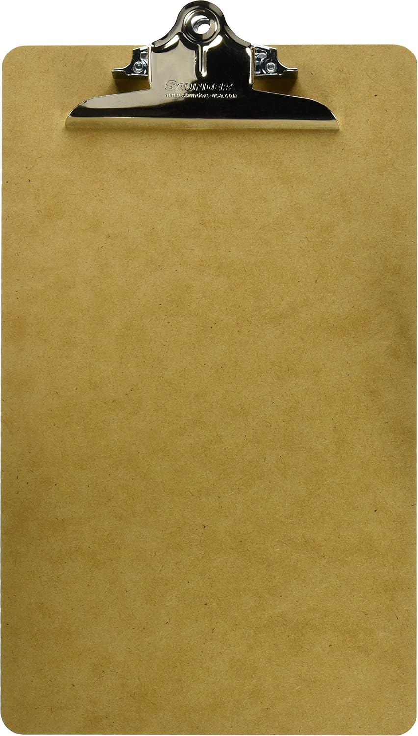Saunders US-Works 05613 Recycled Hardboard Clipboard - Brown, Legal Size Writing Board with High Capacity Clip