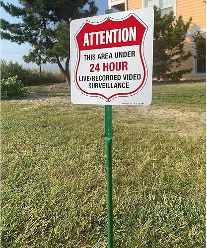 Miniatura 3 de SmartSign Letrero de 10 x 10 pulgadas con estaca de 3 pies, aluminio laminado a prueba de óxido laminado de 40 mil, color rojo, negro y blanco, 1