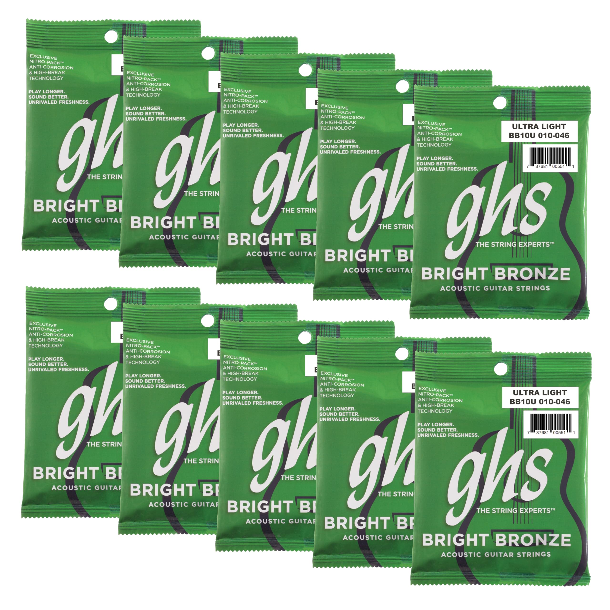 GHS Struny do gitary akustycznej (BB10U-10 SET)