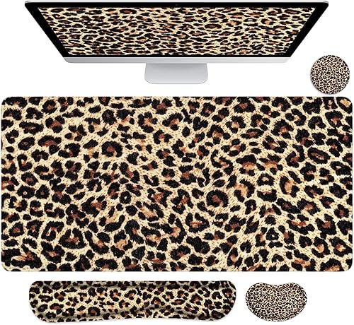 Lateefah Alfombrilla grande para mouse y reposamuñecas para teclado, almohadilla de escritorio para teclado y mouse, alfombrilla de mouse extendida