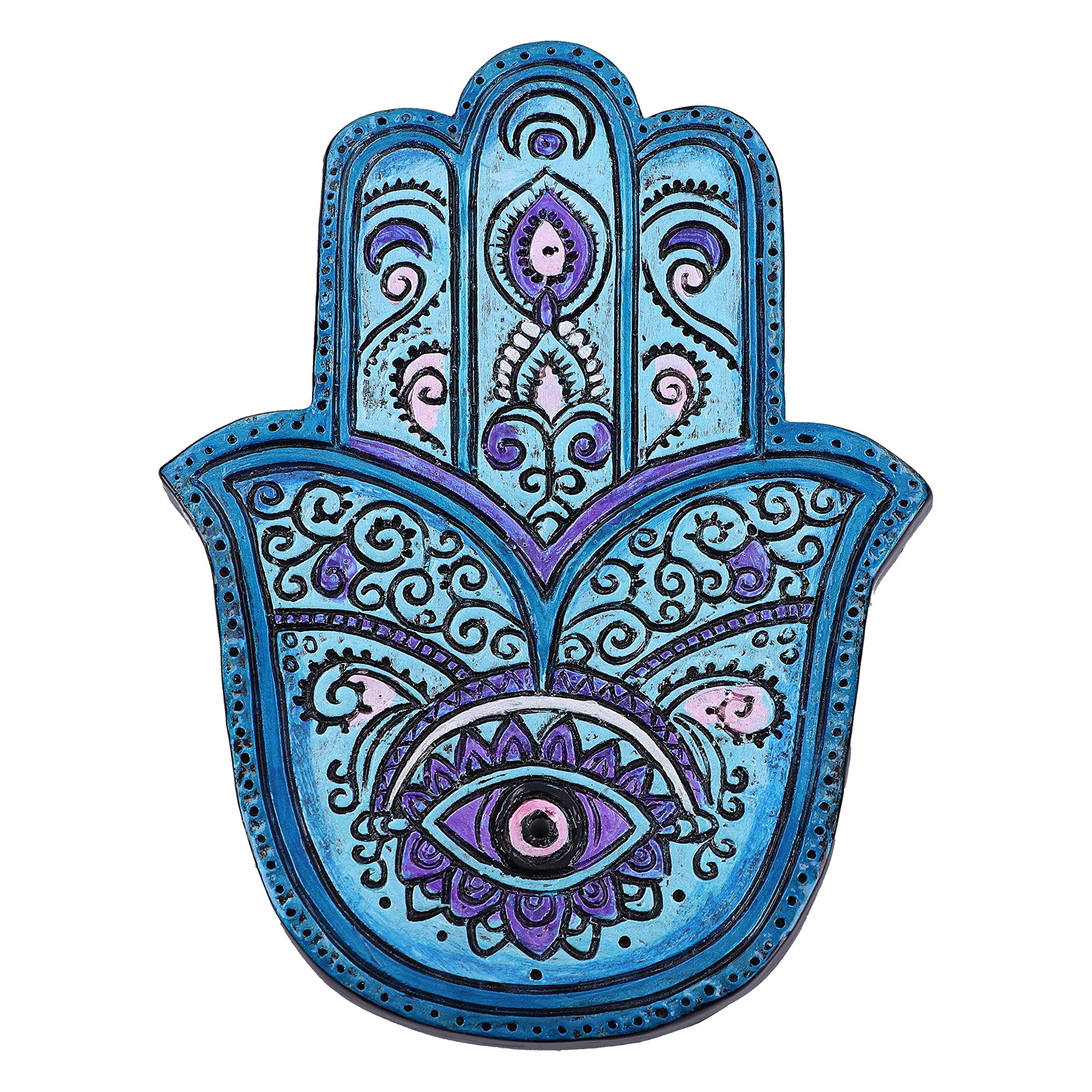 Nemesis Now Hamsa's Serenity Hand Incense Stick Burner, Blue, 12.5cm (Set of 4)