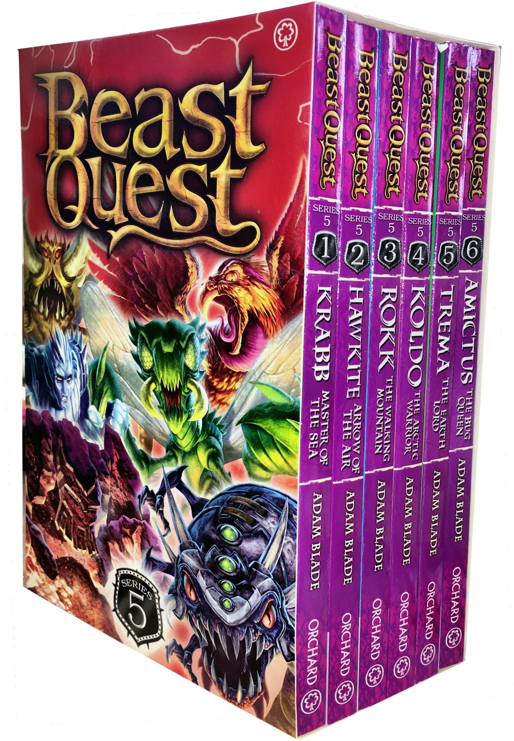 Beast Quest Series 5 The Shade of Death 6 Books Collection Box Set by Adam Blade Unknown Binding – January 1, 2012