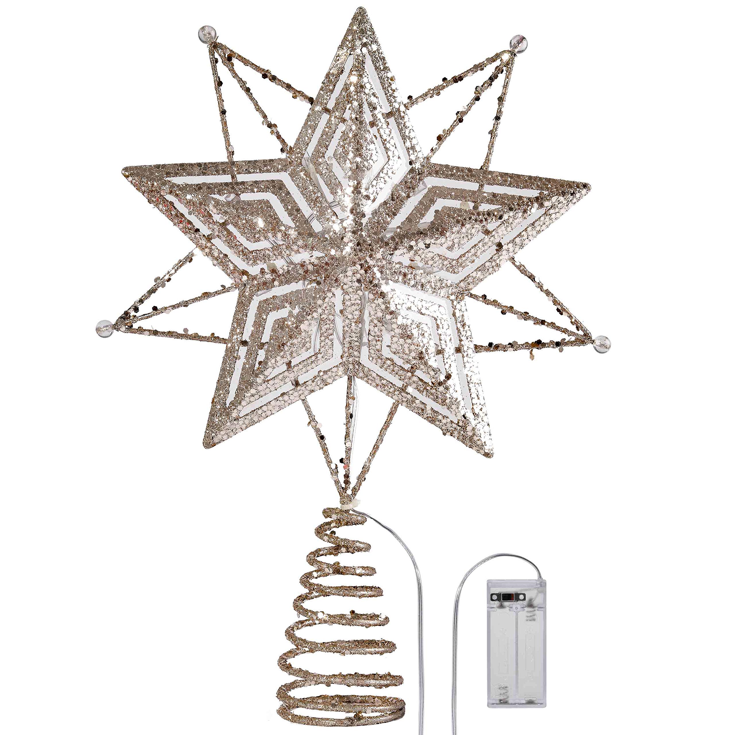 Valery Madelyn Christmas Tree Topper Decorations, 11Inch/28cm PreLit