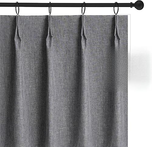 WdFour Cortinas plisadas pequeñas con aspecto de lino para ventana de baño, sala de estar, dormitorio, bloquean las luces y ofrecen privacidad (gris