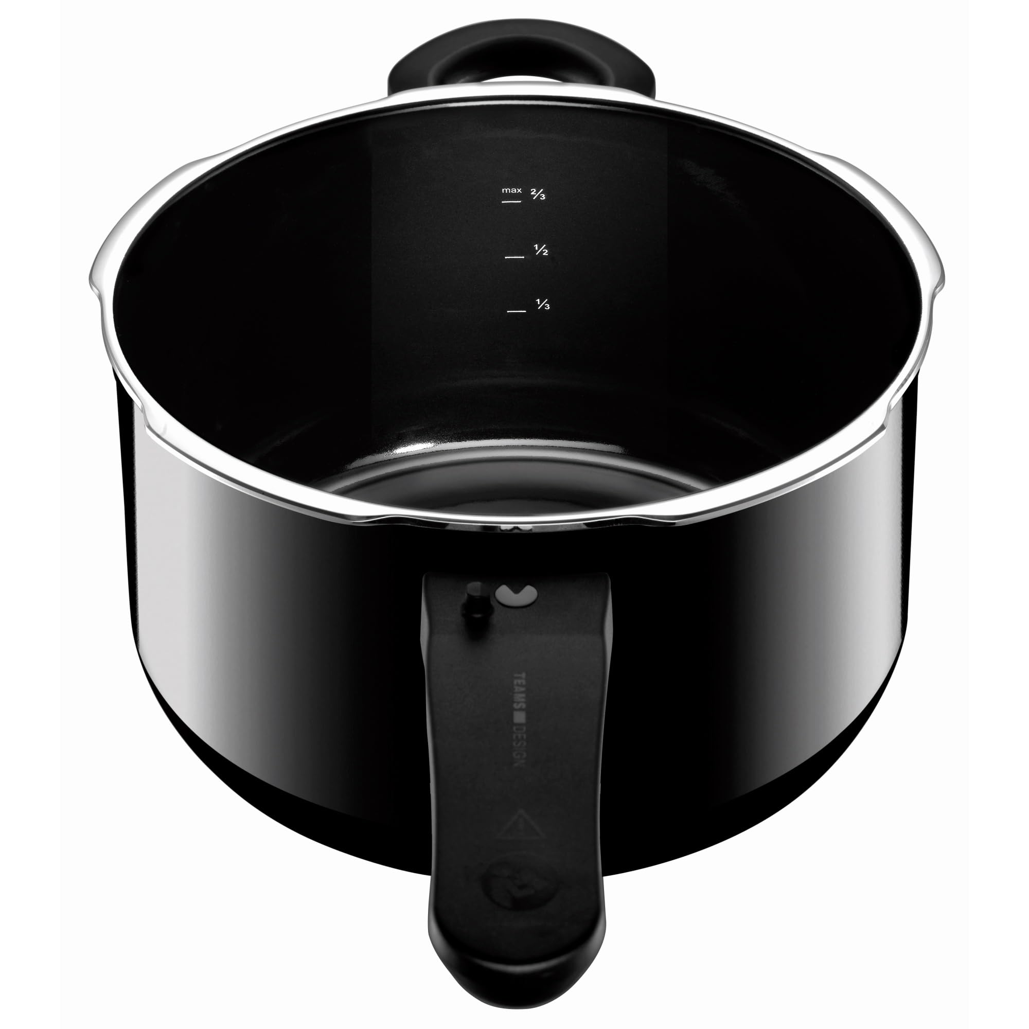 Silit Sicomatic t-plus Schnellkochtopf 2,5l, Schnelltopf 18 cm, Silargan Funktionskeramik, Induktion, 3 Kochstufen, Einhand-Drehregler, schwarz