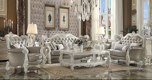 4-Piece Living Room Set Include Sofa w/ 7 Pillows, Loveseat
