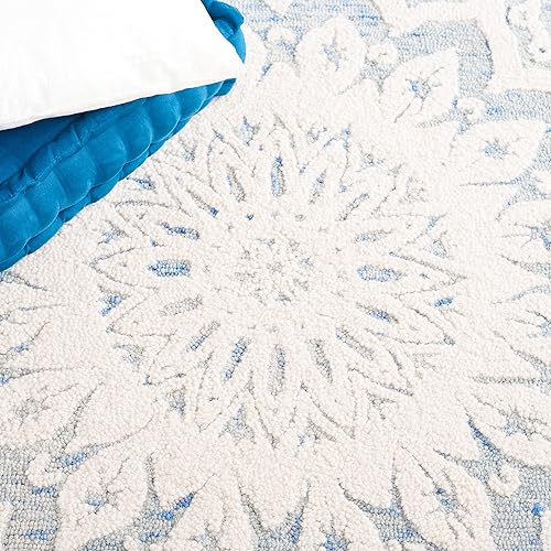 Miniatura 49 de SAFAVIEH Blossom Collection BLM108B - Alfombra cuadrada de lana de primera calidad, hecha a mano, 10 pies, color marfil/beige