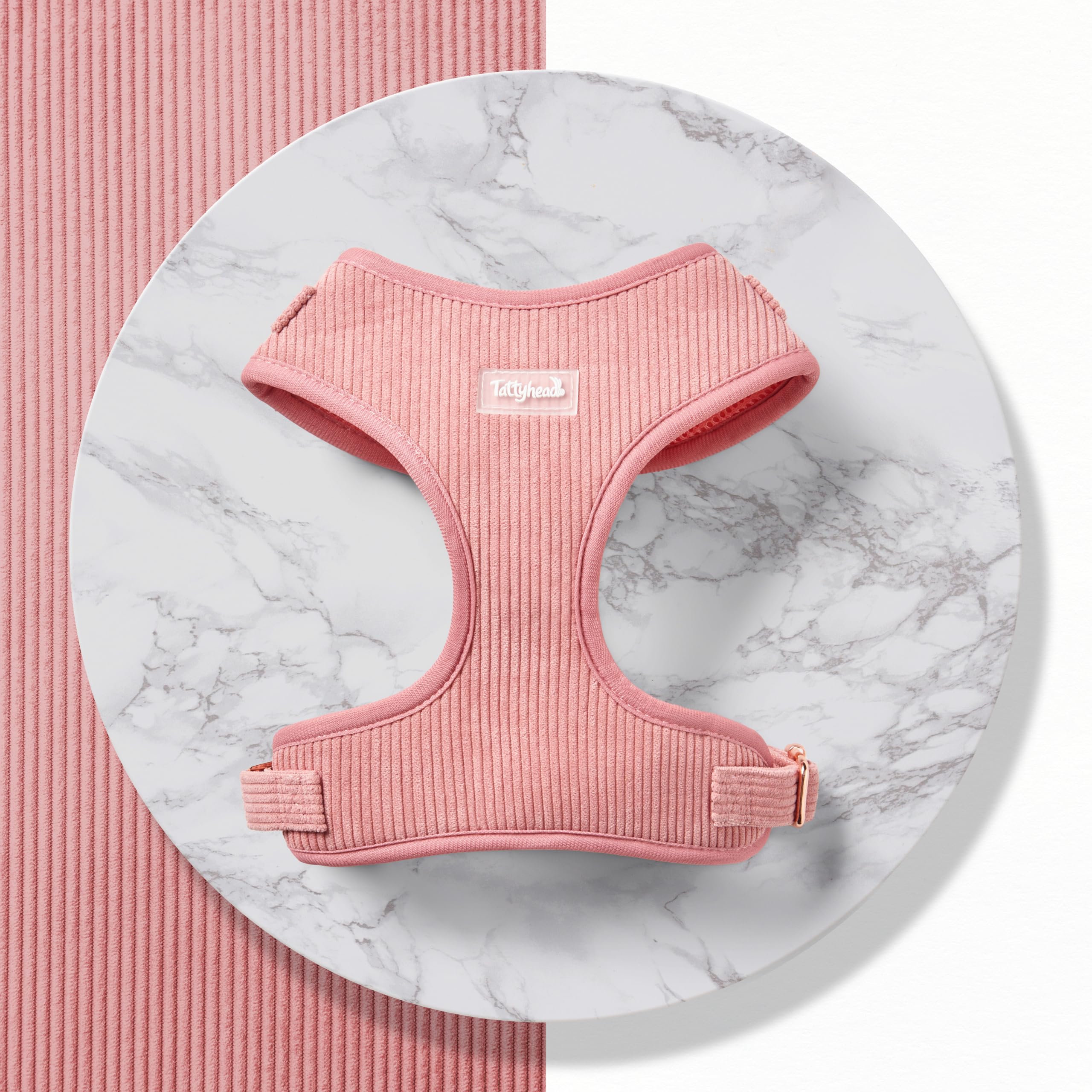 Tatty Head Dog Harness For Small and Medium Dogs Puppy Walking or Car Adjustable Dog Vest Harness with Soft Padded Material (Pink/Gold, M)