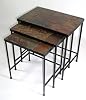 Zhongma Nesting Table Set of 3 End Tables with Slate Table Top Solid Real Stone Side Table Accent Table