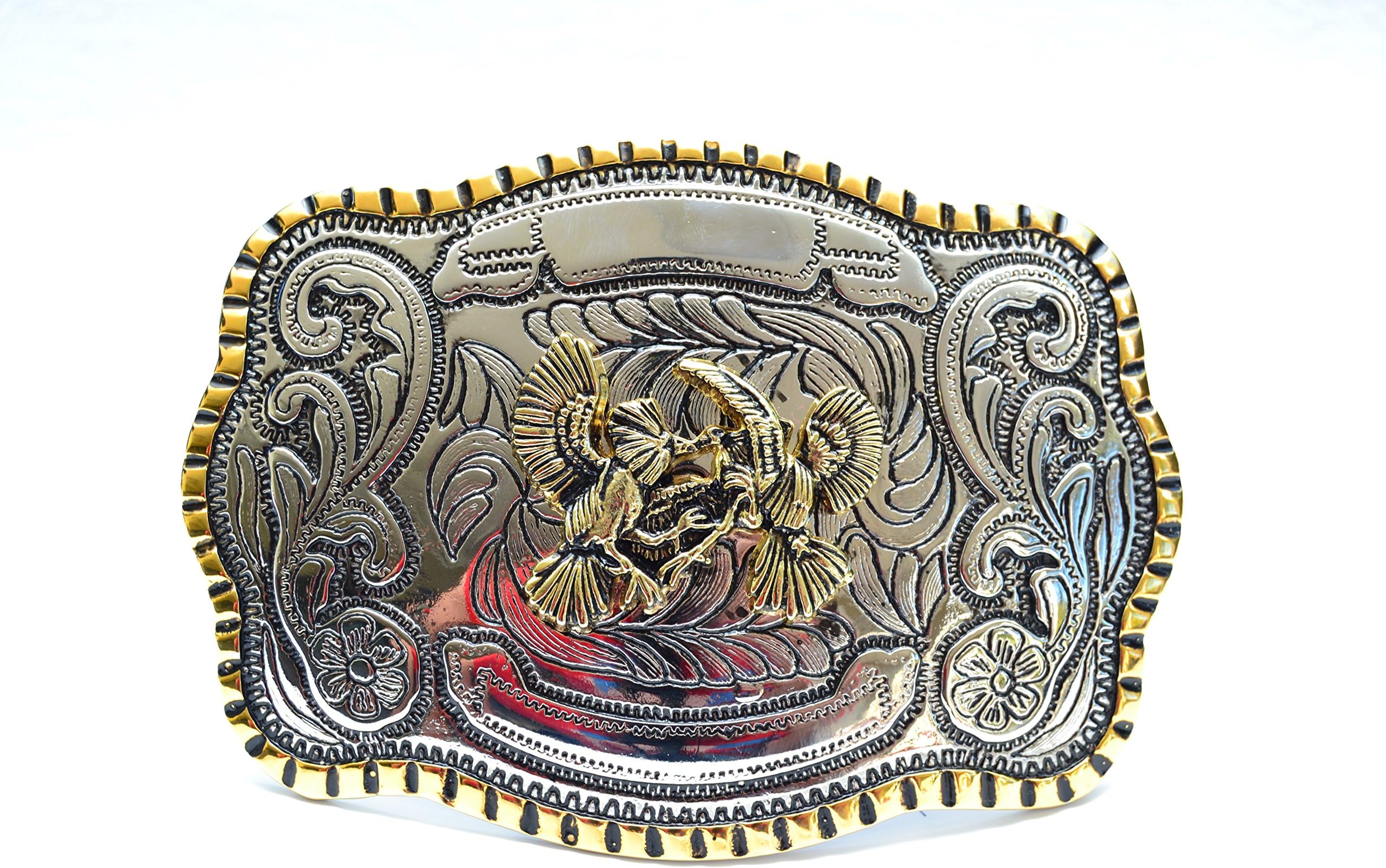 The Best Mexican Buckle with Fighting Cocks Gift for Men Western Belt