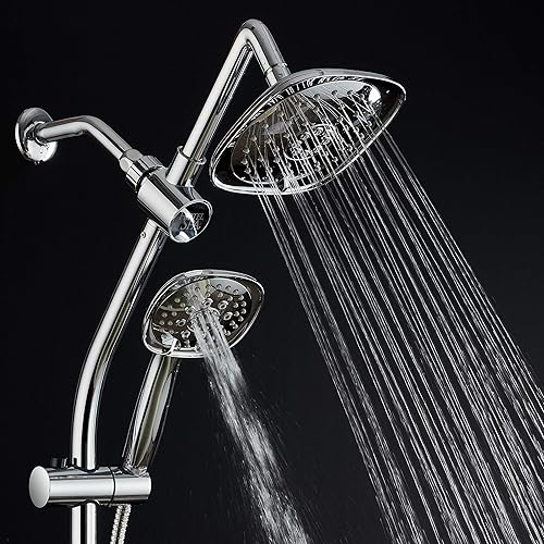 Miniatura 4 de Hotel Spa - Combo de lluvia de 7 pulgadas con barra deslizante, cabezales de ducha de 48 ajustes, manguera de acero inoxidable de 5 pies, acabado