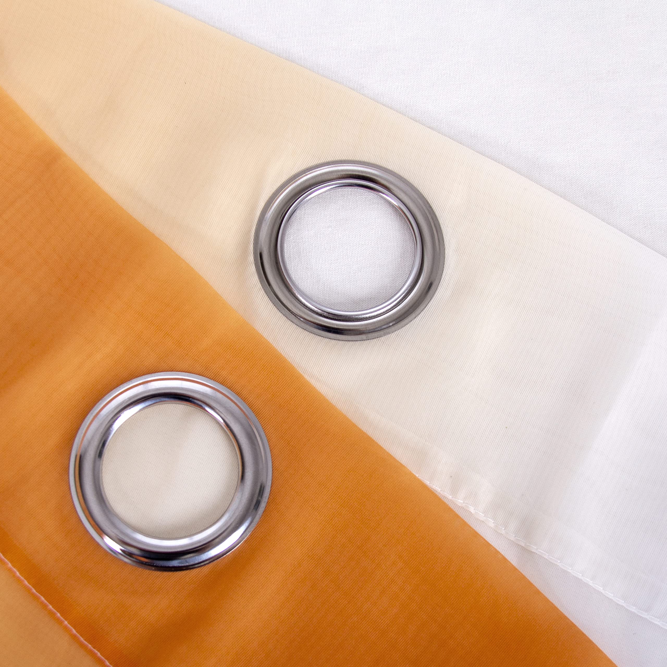 SIMPVALE 2 Pezzi Tende Trasparente - Tenda in Voile di Colore Stile Sfumato per Camera da letto Soggiorno Balcone, Arancione con bianco, 140x245cm