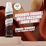 Batiste Shampooing sec pour cheveux foncés, pour brun & Cheveux auburn, 200-ml, Mélange sans couture sans résidu blanc, cheveux immédiatement rafraîchis et huile d'absorption entre les lavages