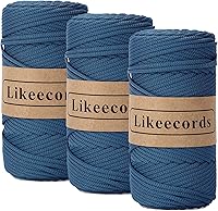 Vista 48 de Cuerda de macramé de poliéster trenzado de 4 mm, 140 yardas / 426 pies, suministros de macramé para manualidades DIY, hilo elástico para crochet