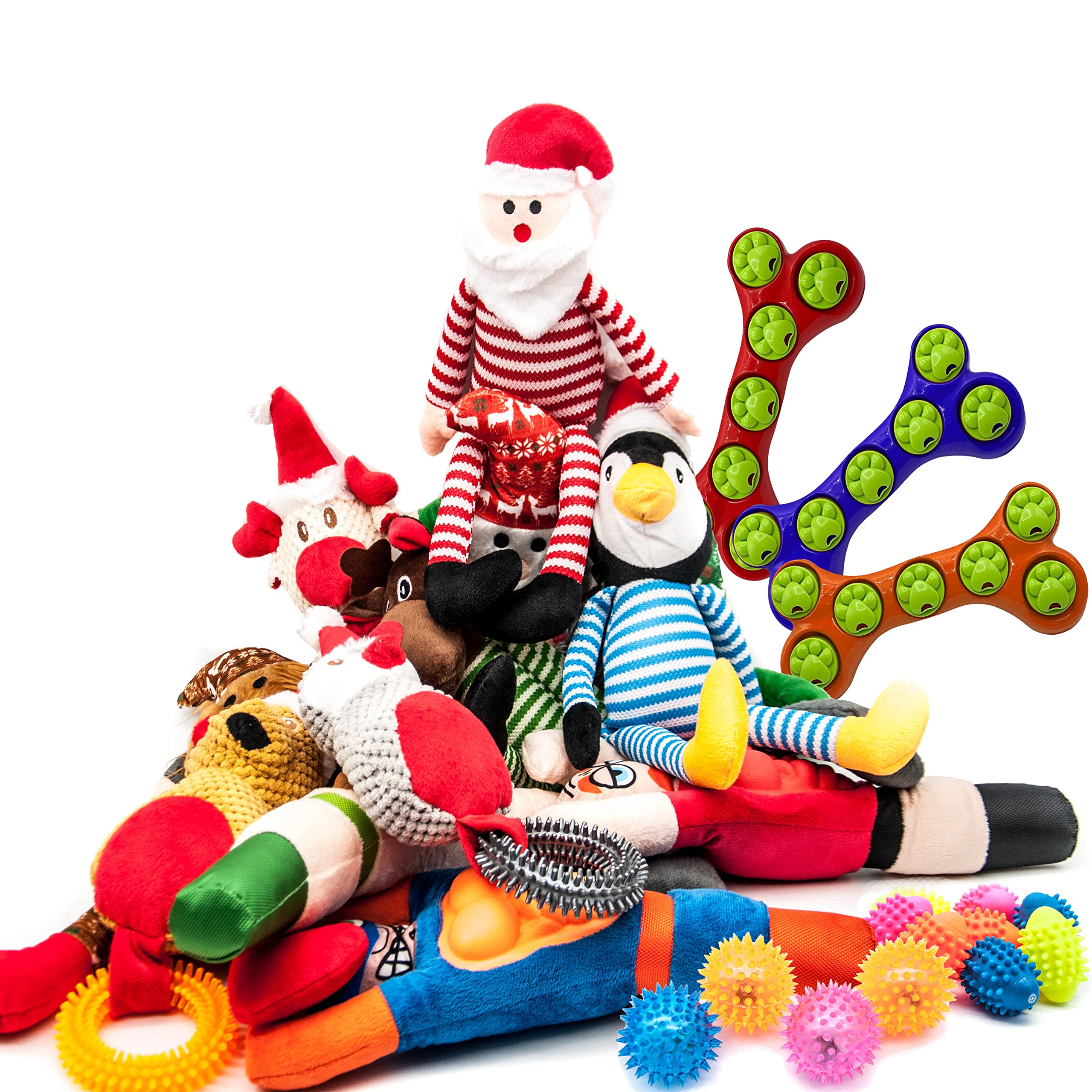 Petopedia 10 Pcs – Pet Toy – Interactive Dog Toys for Boredom – Mix of Chew, Plush, Spike, Squeaky, Puzzle, Rope, Light up Ball, Dogs Gifts, All Breeds (Assorted (Set of 10))