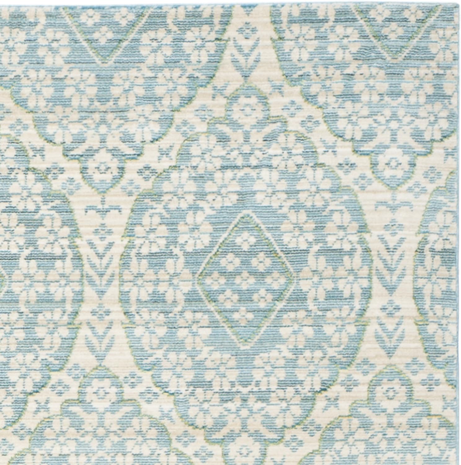 Safavieh Craft Art-Inspired Indoor Woven Runner Area Rug, Valencia Collection, VAL206, in Alpine Blue / Cream - Image 4